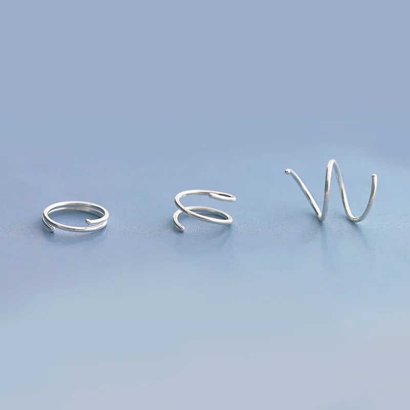 Серьги из чистого 925 пробы серебра, маленькие простые двойные круги, хрящевая спираль, серьги 6 мм, 8 мм, 10 мм, для женщин, мужчин, детей, девочек и мальчиков