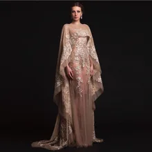 Реальные фотографии роскошные аппликация Саудовская Арабский вечер платье с Обёрточная бумага Robe De Soiree шампанское шикарный с низким вырезом на спине Дубай официальная Вечеринка платья