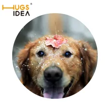 HUGSIDEA коврики для гостиной ванная комната ковер Tapis 3D узор с милыми собачками круглый пол ковер 60*60 см нескользящий тонкий Придверный коврик