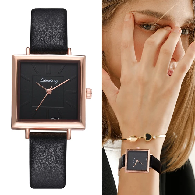 Top Brand Square Women Bracelet Watch Contracted Leather Crystal WristWatches Wo Top Brand Square Women Bracelet Watch Contracted Leather Crystal WristWatches Wo