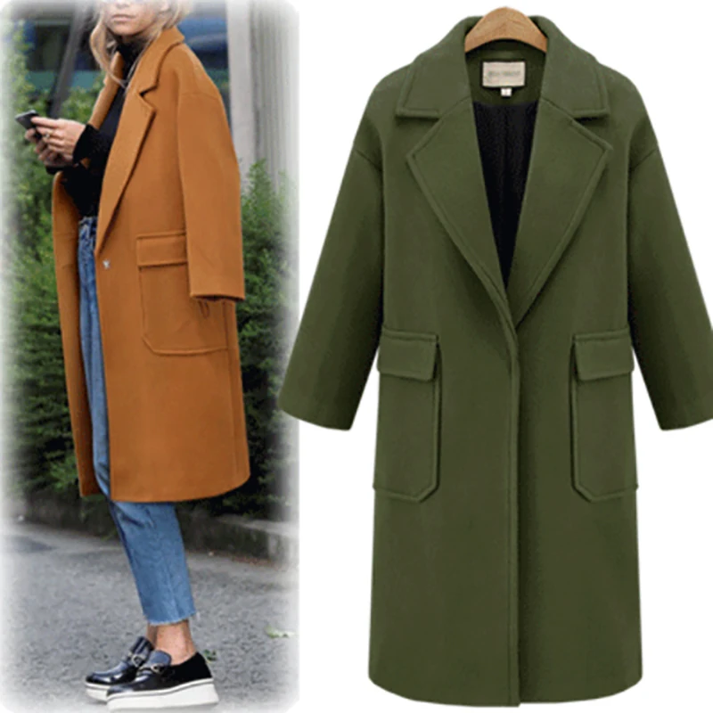 Wool Blends Women Jacket Coat 2018 Autumn Spring Work Office Jackets Plus Size Casual Long Sleeve Single Button Blazer Suit 3XL Wool Blends Women Jacket Coat 2018 Autumn Spring Work Office Jackets Plus Size Casual Long Sleeve Single Button Blazer Suit 3XL