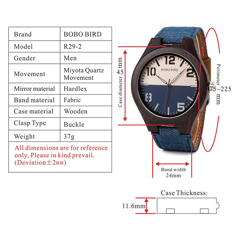 BOBO BIRD деревенские женские и мужские деревянные часы с холщовым ремешком романтические пары подарочный набор