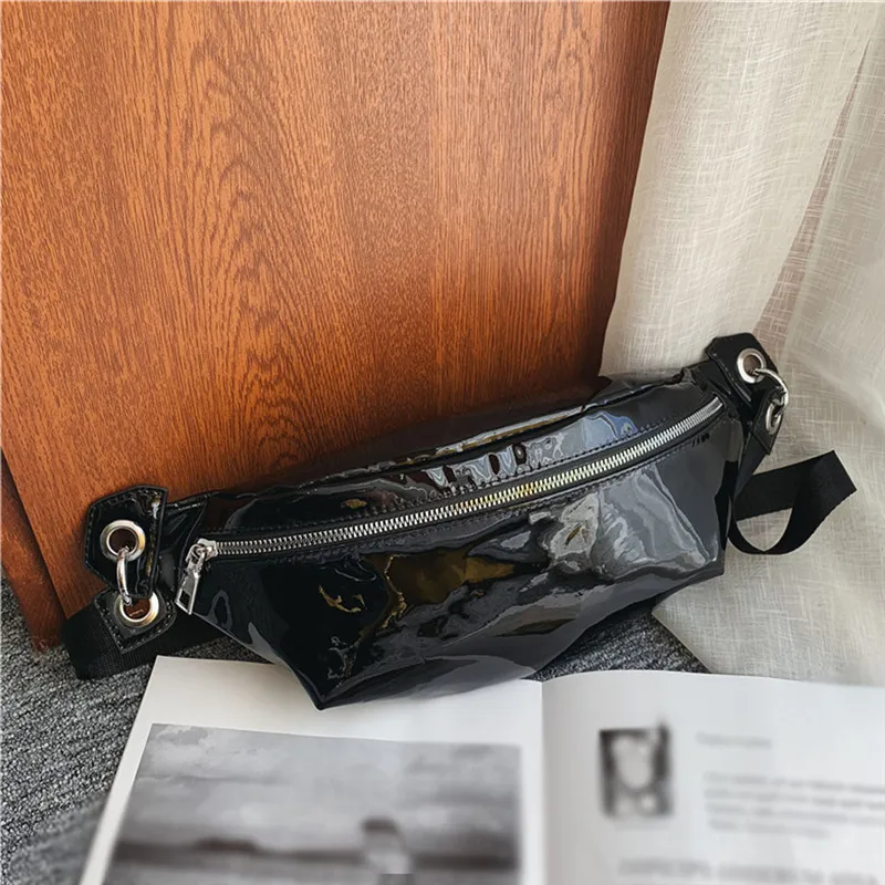 Новая мода Женская голографическая кожаная поясная сумка на молнии поясная сумка Роскошный бренд нагрудная сумка поясная сумка#40