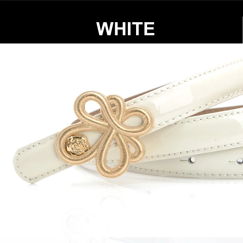 WHITE Дизайн, женские ремни, натуральная кожа, пояс с пряжкой, роскошный бренд, для джинсов, платье, женское, высокое качество, ремни Ceinture Femme - Цвет: WHITE