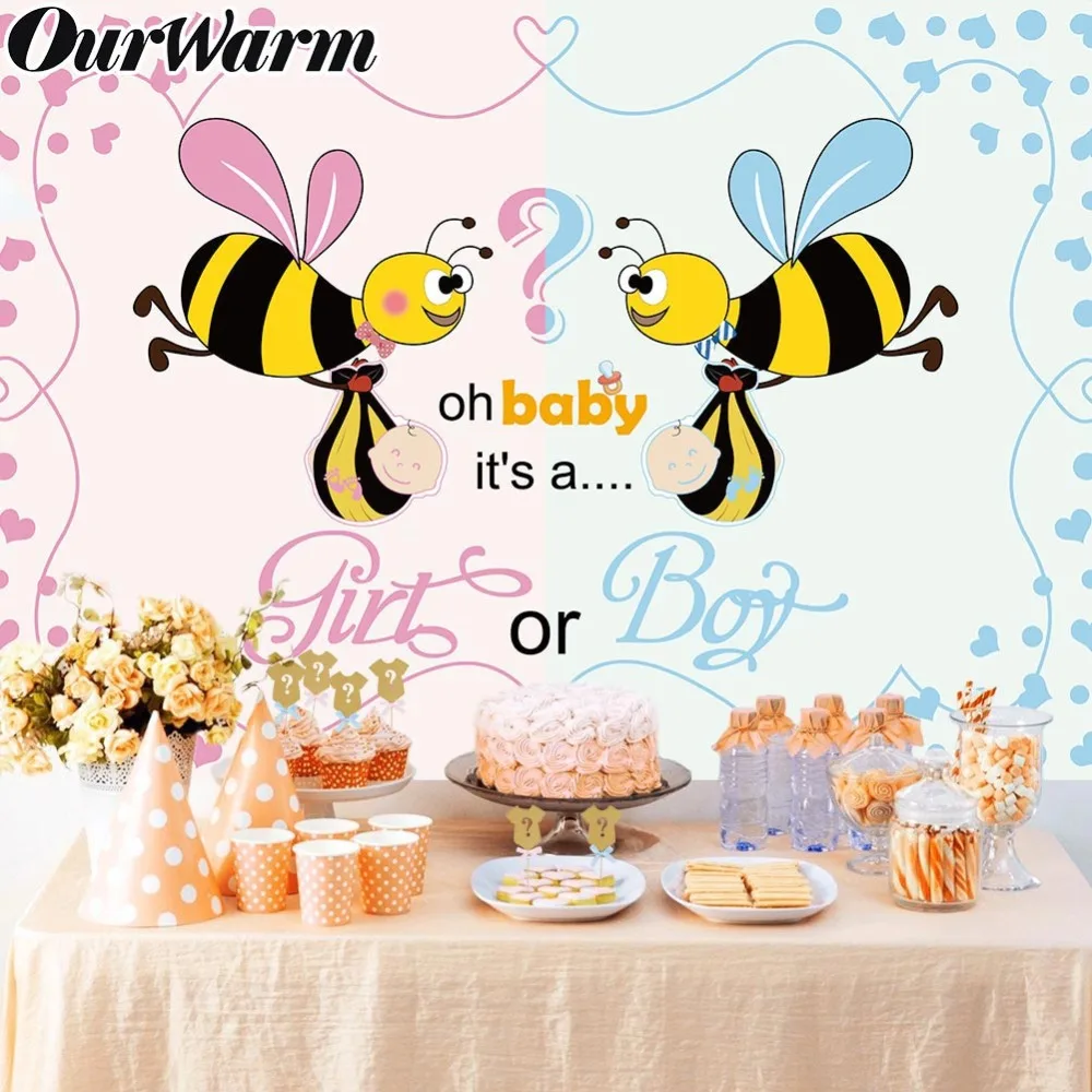OurWarm Пол выявить партии фон фото фонов мальчик или девочка баннер Милая Пчелка