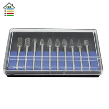 10pcs/lot 3*6mm HSS CNC Routing Router Bits End Mill Burr For Dremel Rotary Tool Engraving Wood Working Tools
