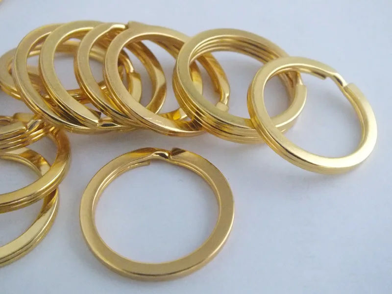 Бесплатная Доставка! 500 шт./лот Золото Тон брелоки 30 мм длиной W 2281|key ring|key ring 30mmring key