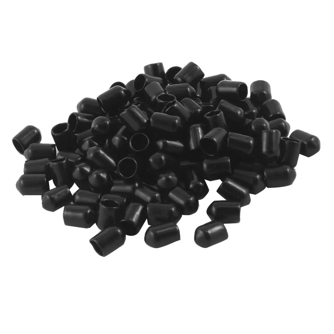 100 Pcs 6mm Inner Dia Round Tip Black PVC Insulated End Capsin Cable Sleeves from Home