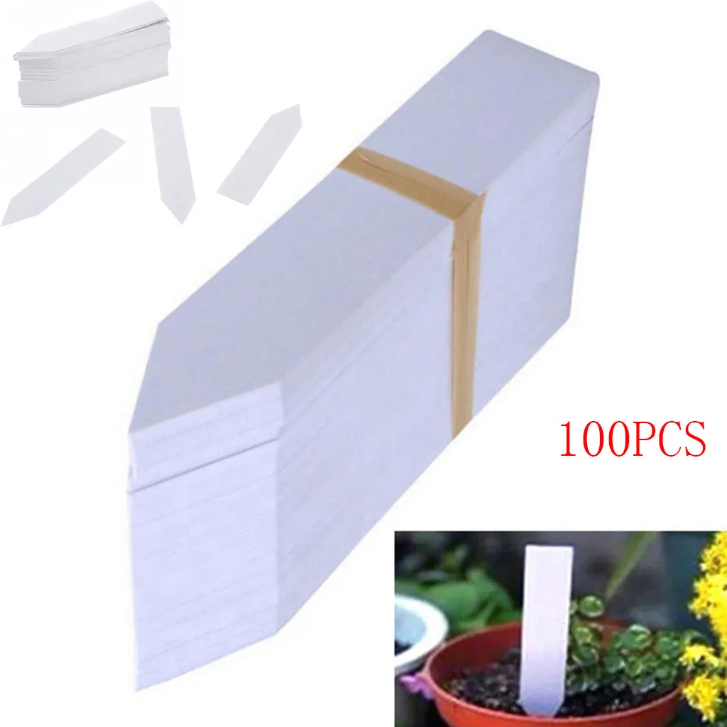 

ISHOWTIENDA 100 Pcs Plastic Plant Markers Seed Labels Pot Marker Nursery Garden Stake Tags 10cm x2cm