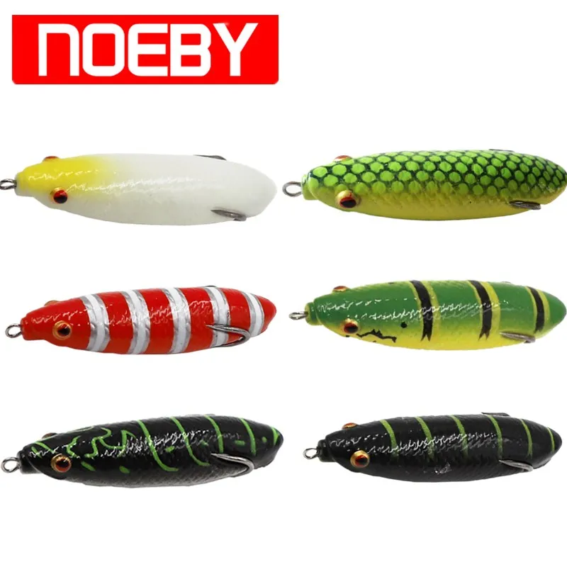 

New NOEBY Frog Lure 90mm14g Topwater Floating Soft Bait Hollow Rubber Lure Isca Artificial Para Pesca For Snakehead Pike Fishing