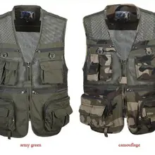 Летний Камуфляжный жилет с несколькими карманами для походов, рыбалки, мужчин, для кемпинга, охоты, сетчатые жилеты, куртка без рукавов для фотографии