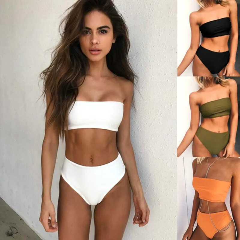 tube top high waisted bikini