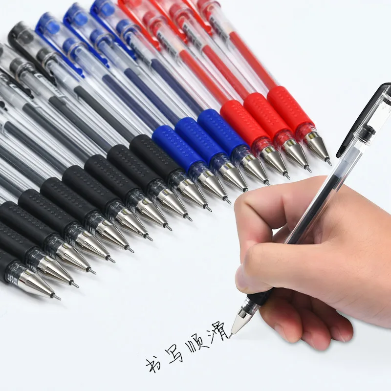 

Deli 0.5mm Gel Pens Papelaria Half Needle Black Blue Red Gel Pen Student Writing Office Signature Pen School and Office Supplies