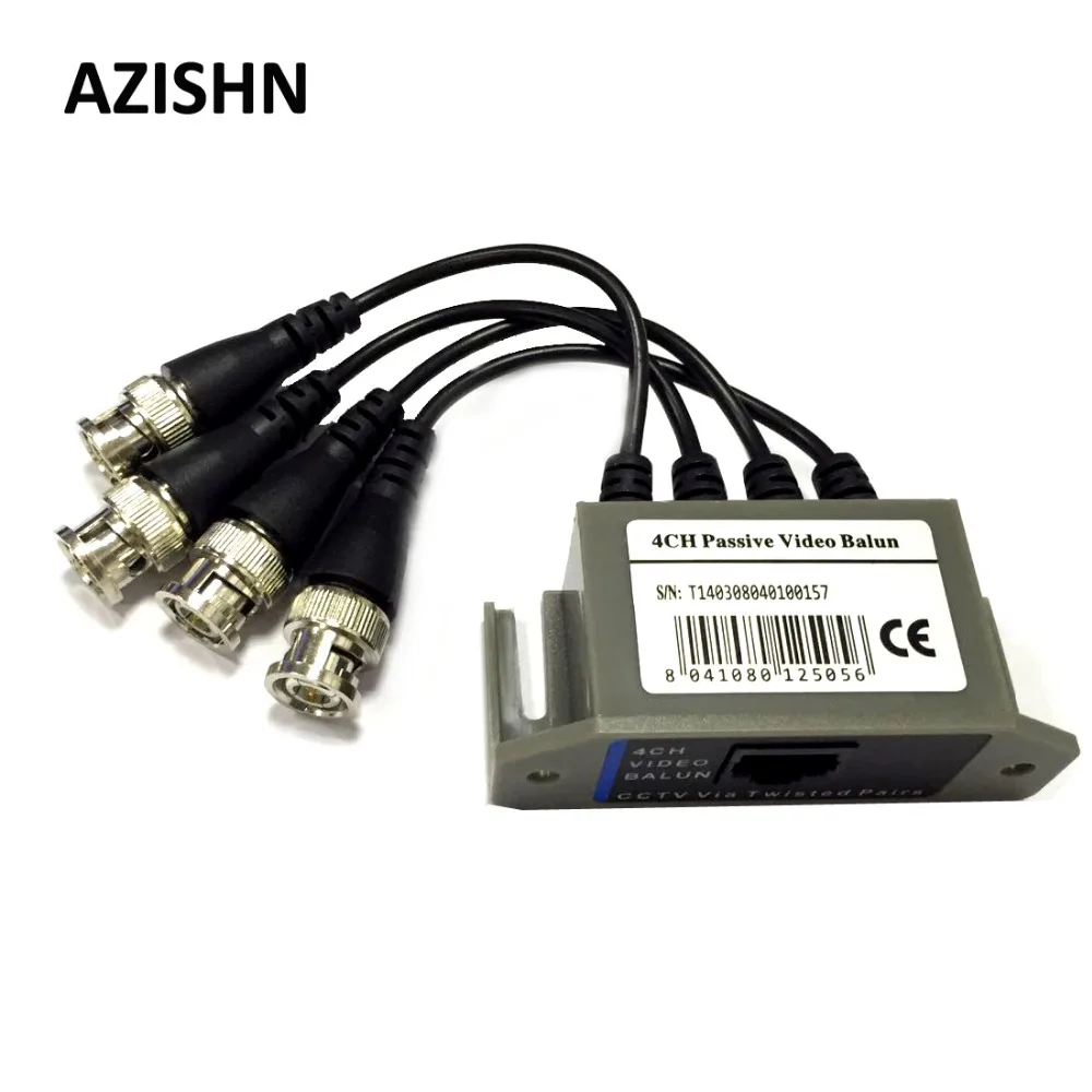 Azishn 4CH HD пассивный видео балун трансивер BNC для UTP RJ45 видеонаблюдения через витыми парами для AHD TVI CVI Камера DVR CCTV Системы