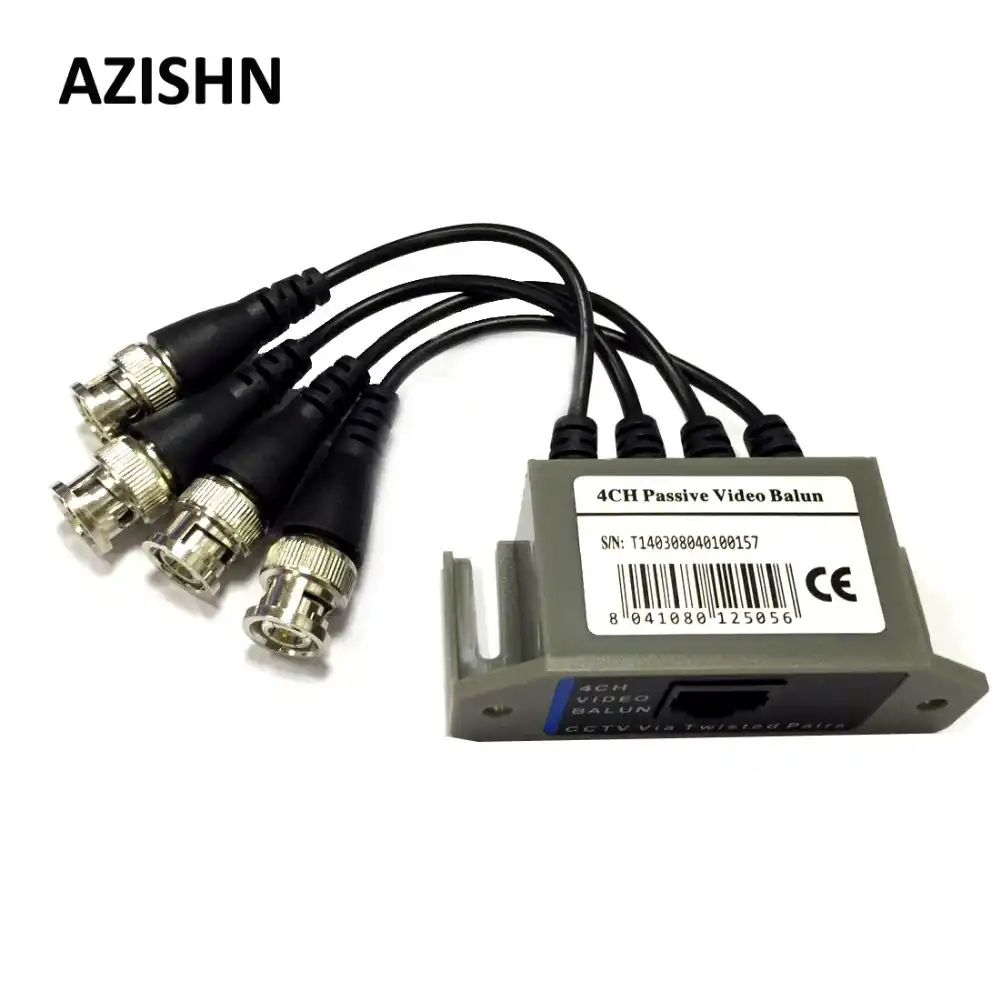 AZISHN 4CH HD пассивный видео балун трансивер BNC к UTP RJ45 CCTV через витые пары для AHD TVI CVI камера DVR CCTV система - изображение