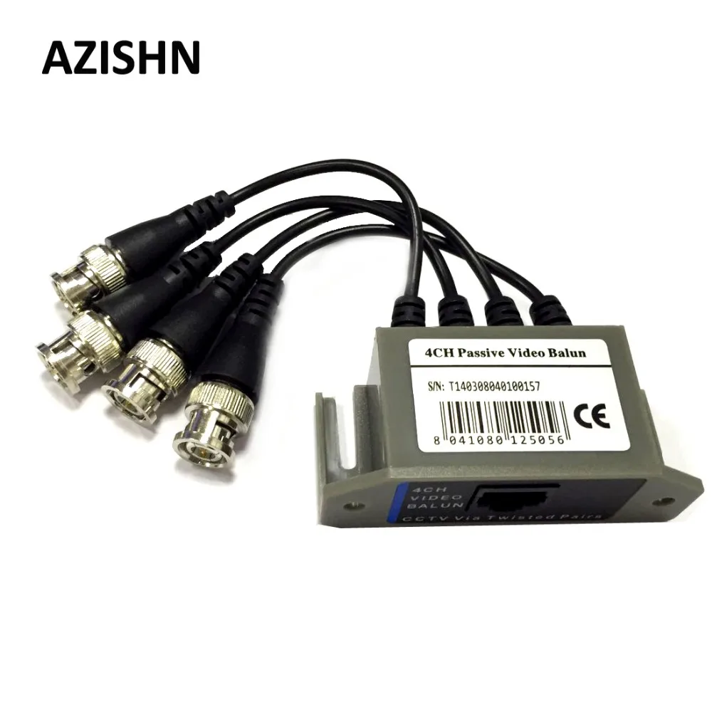 AZISHN 4CH HD пассивный видео Balun трансивер BNC в UTP RJ45 CCTV через витые пары для AHD TVI CVI