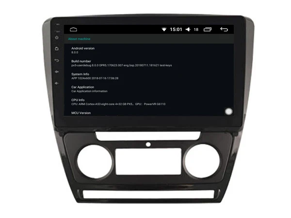 Sale for Skoda Octavia 2010-2014 MT Android 8.0 car gps multimedia 64GB rom+IPS screen+CARPLAY+TDA7851 Amplifer+4 Car Launcher radio 5
