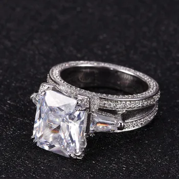 

Red Trees Brand Fine Jewelry Real 925 Sterling Silver Luxury Wedding Rings For Women With Big Stone AAA Cubic Zirconia