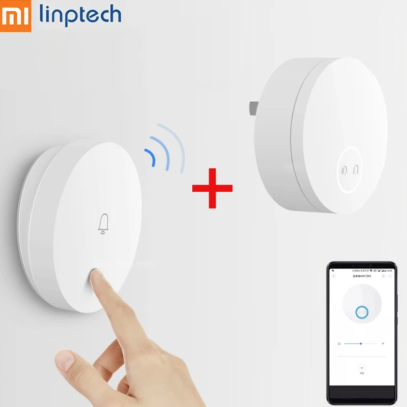 Xiaomi Linptech самогенерирующий беспроводной дверной звонок без батареи без проводки отключение памяти Регулируемая громкость работа с приложением Mihome