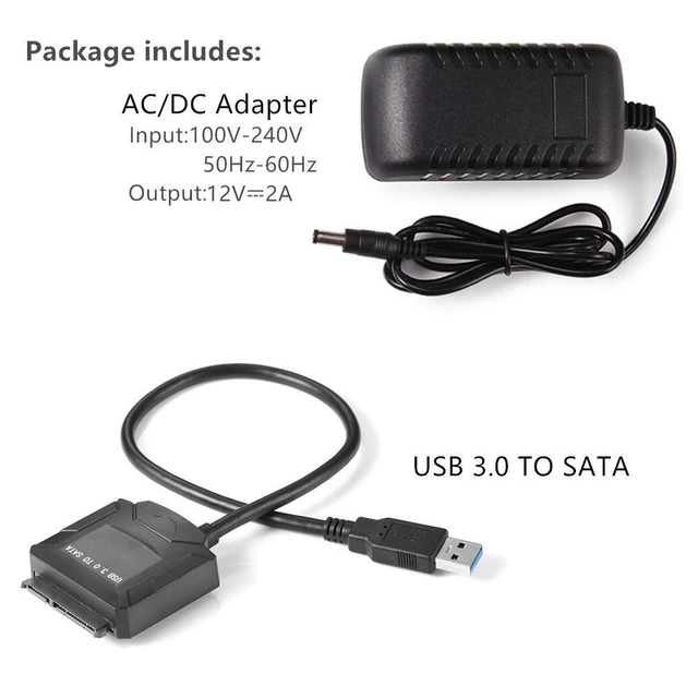 Usb 3.0 Sata Power Adapter For 3.5 Inch Hdd 2.5 Inch Ssd Hard Disk With 12v 2a Ac Dc Converter - Pc Hardware Cables & Adapters - AliExpress