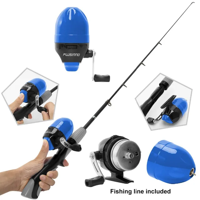 PLUSINNO Kids Fishing Pole,Portable Telescopic Fishing Rod and