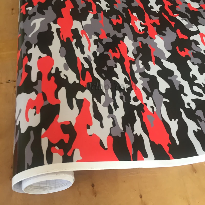 Black Red Camo Vinyl Film-4