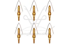 Longbowmaker 6pcs Golden hunting arrow broadheads 100Grain 2 blade – Fits Crossbow and Compound 6GLDP