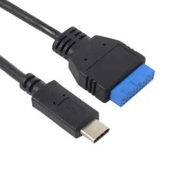 

50CM Single Port USB 3.1 Type-C USB-C Male to USB 3.0 Motherboard 19Pin 20Pin Header Extension Cable