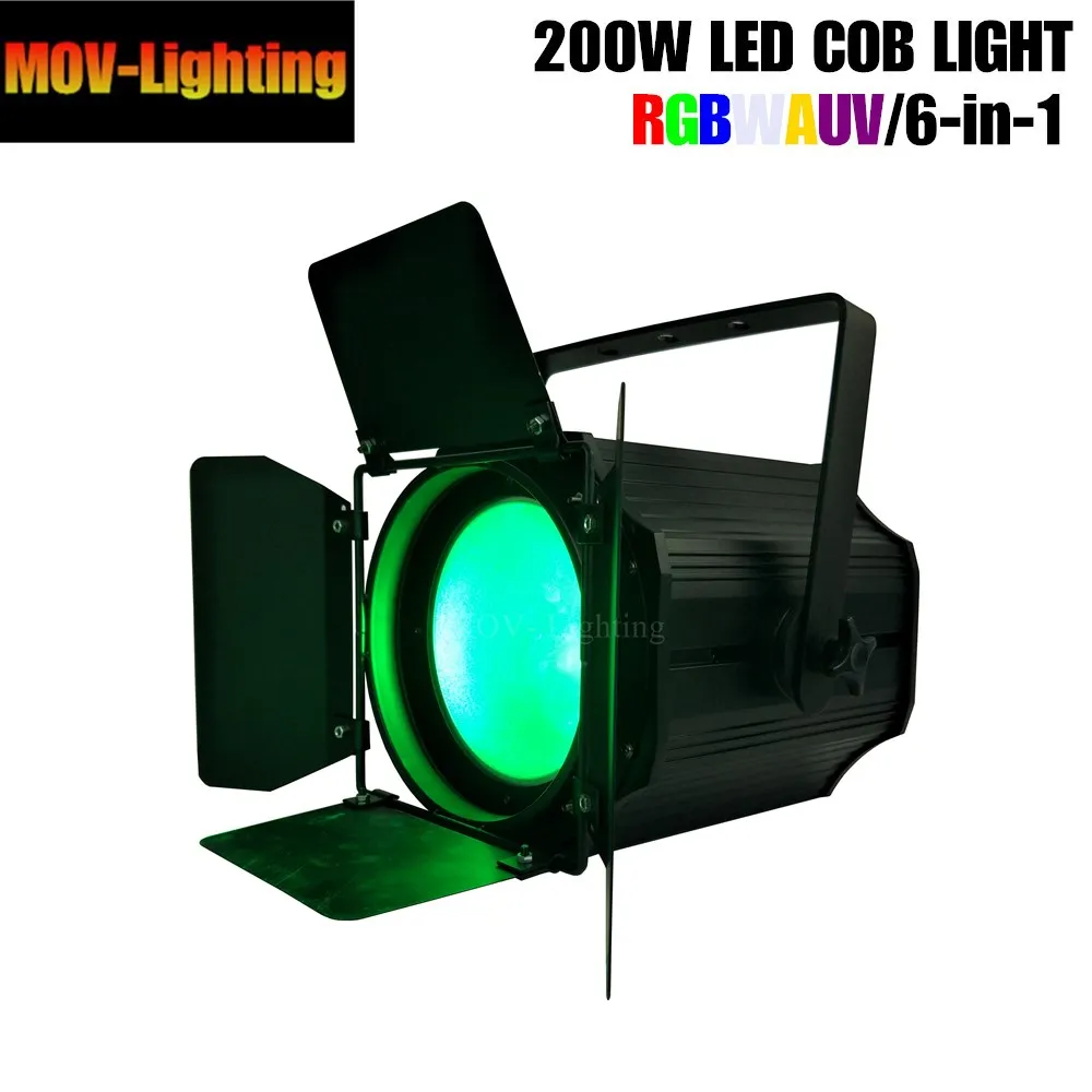 Высокая яркость 200 Вт COB Led Par Светильник с barndoor RGBWA UV 6in1 Крытый для сцены DJ | Лампы и