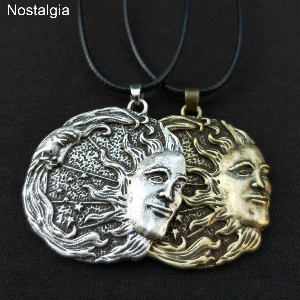 Ностальгия Солнце Луна амулет со звездой Solar Luna Wicca языческие религиозные Древние