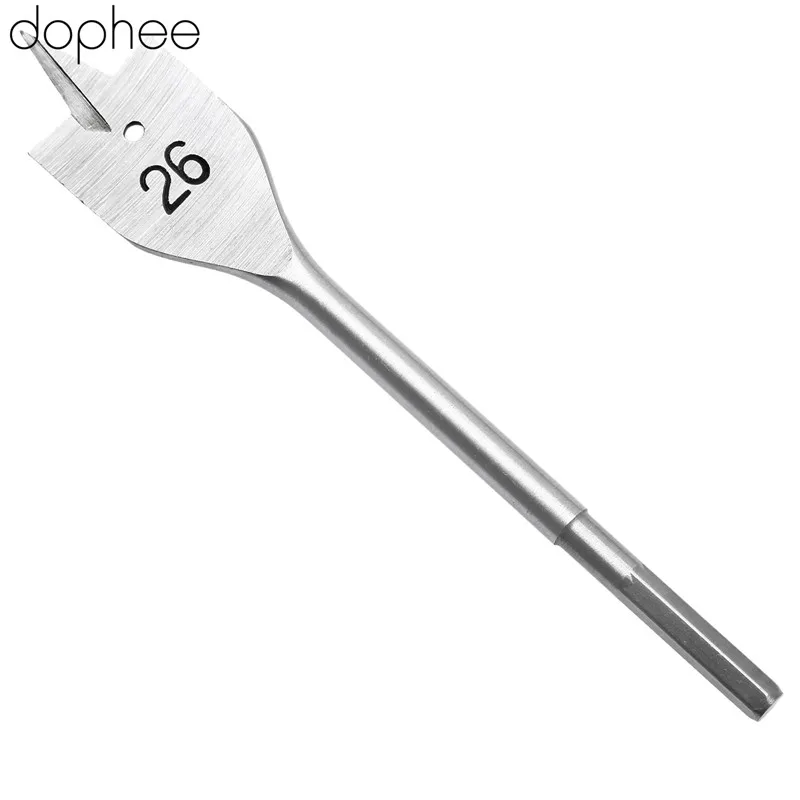 dophee 19/20/22/26/28/30/32mm Hand Tools Drill Bit Wood Boring Spade Flat Head Woodworking Spade Paddle Wood Steel Power Tool *7