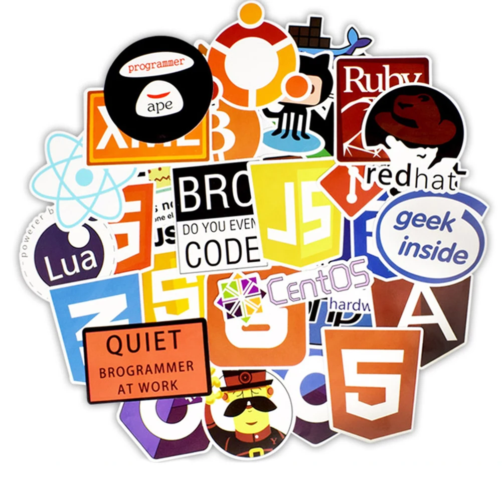 MrY 50 шт./упак. Программирование языковые наклейки крутая, для ноутбука наклейки для программистов хакеров программного обеспечения