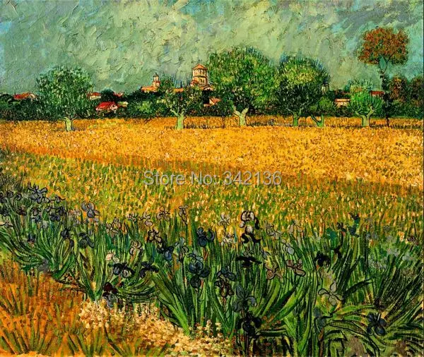 

Canvas pictures Van Gogh oil painting View of Arles with Irises in the Foreground reproduction wall painting gift No Frame