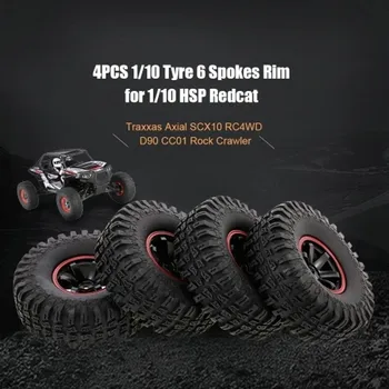 

4Pcs Tyres Tire Wheel Set For 1/10th Scale RC Off-Road Buggy Car 6 Spokes Rim 6.14