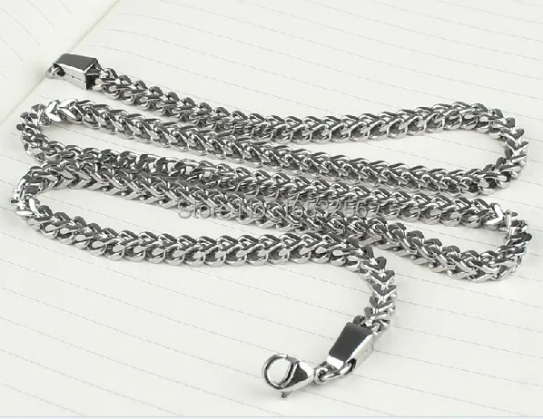 Hip-hop Men Fashion Figaro Box Curb Chain Necklace Stainless Steel Jewelry 24/'/'