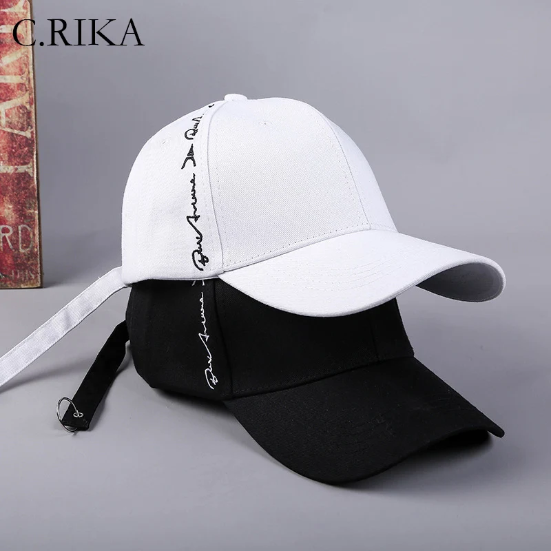 Cross Belt Baseball Cap Embroidery Letter Snapback Hat Casquette Casual Cotton Peaked Cap Bone