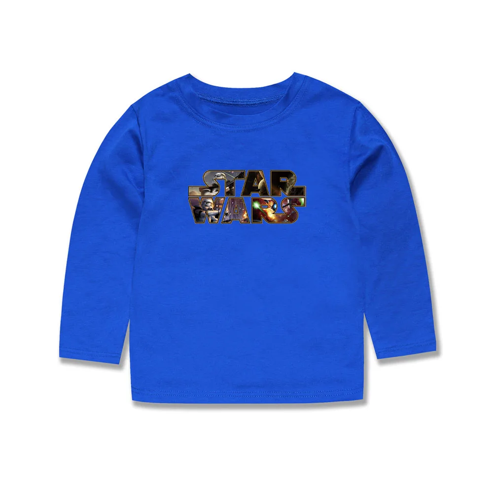 TINOLULING/детская футболка «Звездные войны» Детская футболка с принтом футболки с длинными рукавами для мальчиков и девочек, детские топы для От 2 до 14 лет - Цвет: L-TC2