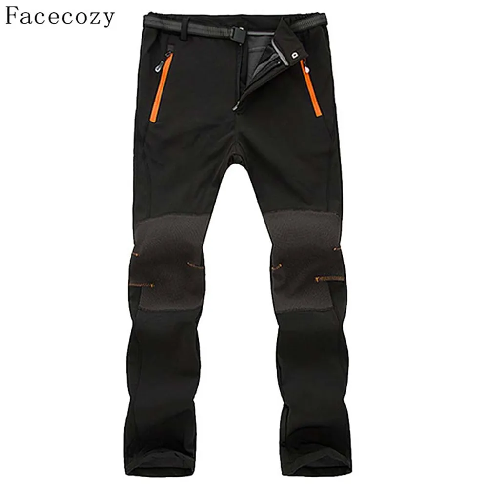 Fecocozy мужские зимние уличные внутренние флисовые штаны осенние мужские ветрозащитные флисовые брюки для скалолазания - Цвет: men black