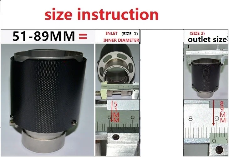 10 шт. автомобильный Стайлинг 63 мм вход 101 мм выход Однотрубная Универсальная насадка на выхлопную трубу из углеродного волокна