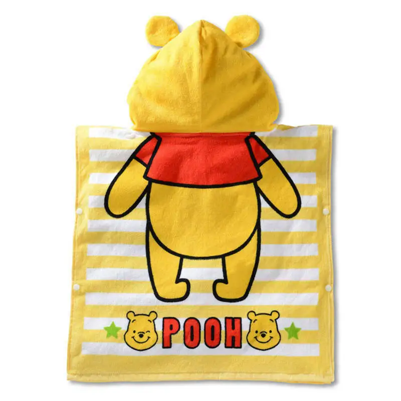 Детское Хлопковое полотенце с капюшоном с Микки Маусом и Минни, плащ с изображением машинки из мультфильма «Дисней» для мальчиков и девочек, быстросохнущие пляжные полотенца Банные полотенца - Цвет: Pooh