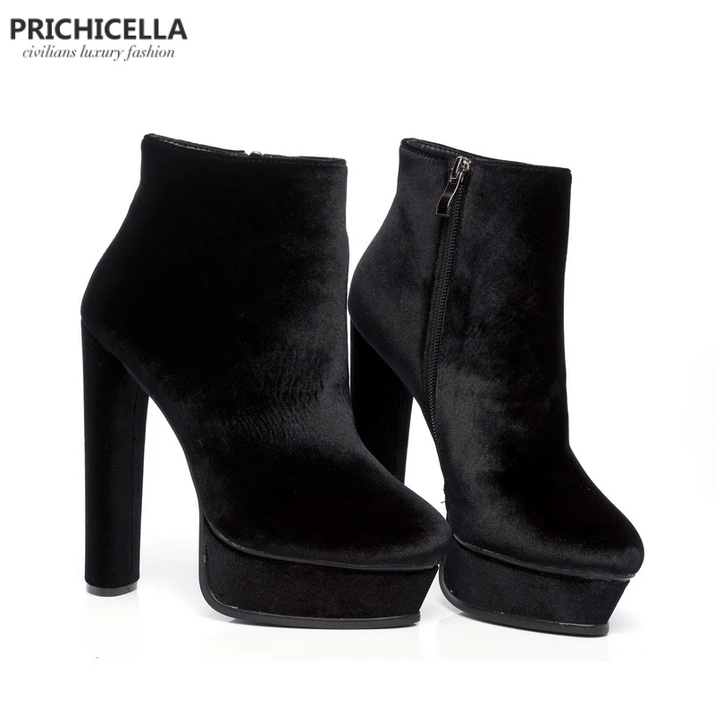 PRICHICELLA/качественные женские ботиночки на высоком каблуке 14 см; модная женская обувь из натуральной кожи; size35-42