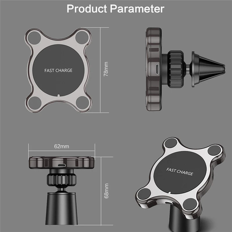 Qi Беспроводное Автомобильное зарядное устройство магнитный держатель для samsung S10 S10+ S9 iPhone X XS MAX XR универсальное беспроводное зарядное устройство