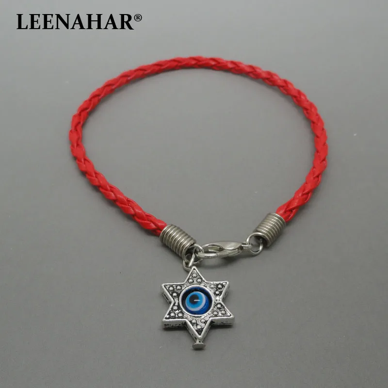 

1PC Handmade Star Of David Bracelets RED String Evil Eye charm Bracelet Judaical Jewelry lucky gifts for success free shipping