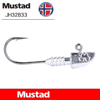 

Mustad Fishing Hooks JH32833 Lead Head Hook High Carbon Steel Jig Fishing Tackle Pesca Soft Lure Holder Pesca Bass Barbed Bass