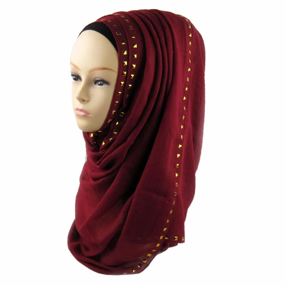 ch001 beautiful cotton hijab with paillette soft shawl scarf
