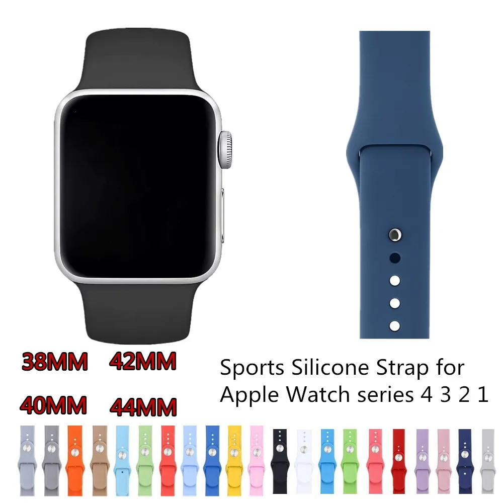 Classic Sports Silicone Strap for Apple font b Watch b font Series 4 3 2 1