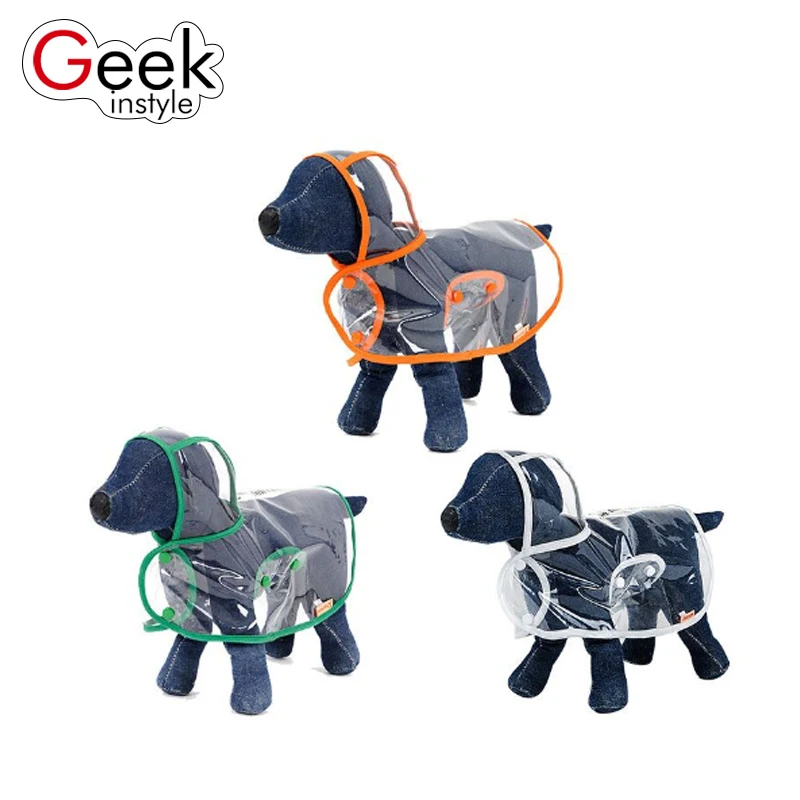 

Geekinstyle Pet Raincoat Dog Raincoat Pet Clothes Transparent Raincoat Light Clothes Waterproof Small Dog Raincoat with hood