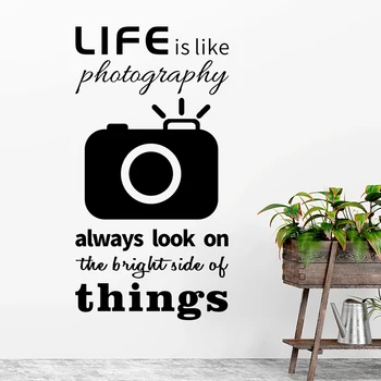 

Life Is Like Photography Quotes Wall Stickers For Home Decor Living Room Bedroom Decorations Vinyl Characters Mural Wall Decals
