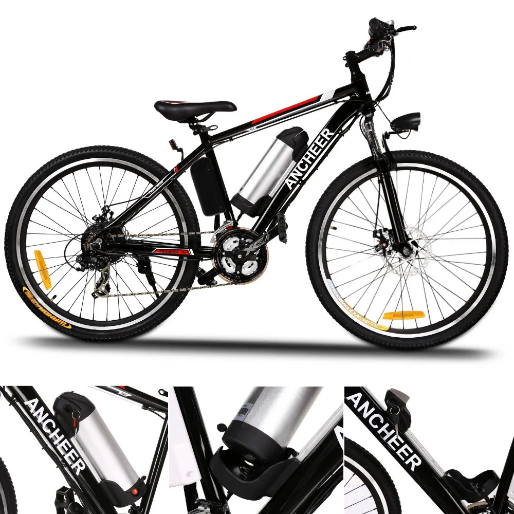 ANCHEER Новый 26 дюймов Электрический велосипед Bicicleta черный вело электровелосипед