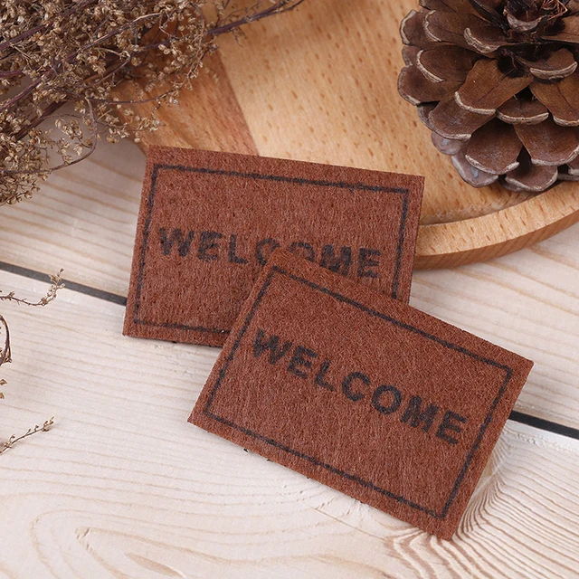 1Pc Doll House Miniature Carpet WELCOME Mat Dollhouse Accessories Home & Living 1/12 Scale Doormats 1